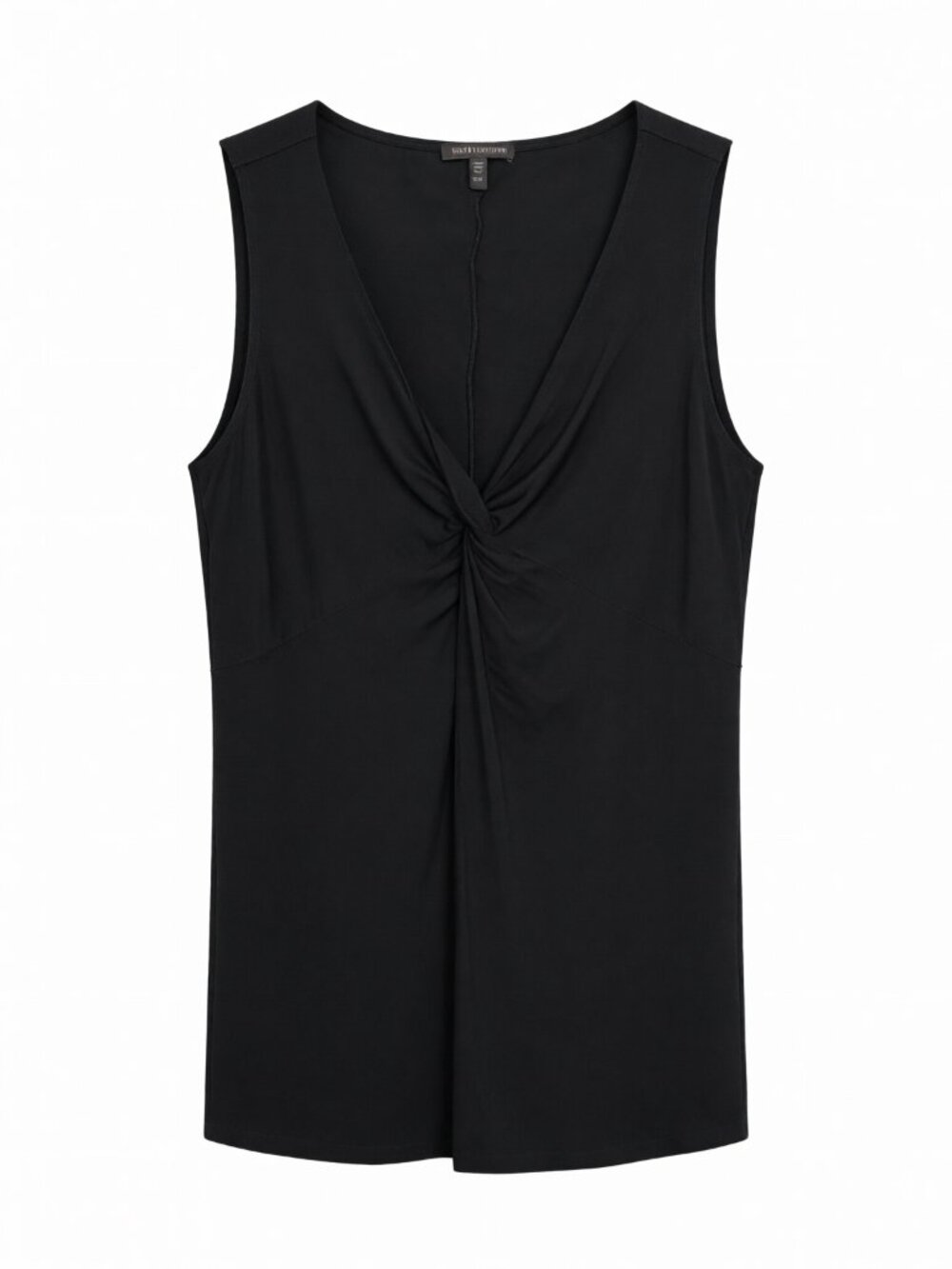Eileen Fisher Women's Sleeveless Black Tunic Top M Rayon V-Neck